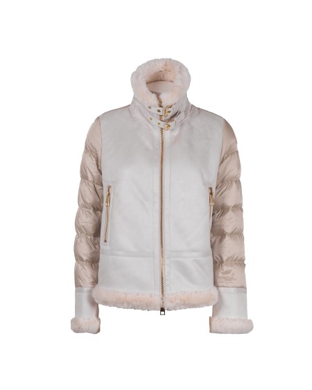 Shop VIOLANTI  Giacchetto: Violanti ecomontone.
Maniche lunghe, in piumino.
Parte posteriore in piumino.
Chiusura con zip con doppio cursore.
Collo in ecopelliccia.
Tasche laterali.
Composizione: 100% poliestere.
Fabbricato in Italia.. VL158 5100-510